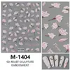 Carcasa Estampada del Pequeño Libro Rojo Pegatinas para Uñas Mariposa Serpentina Aurora Uñas Color Rosa Glaseado Tridimensional Avanzado