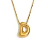 Moda Europeia e Americana Simples Nicho Personalidade Hip Hop Explosões Colar Aço Inoxidável Banhado a Ouro 18K Colar com Letras Bolha para Mulheres