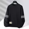Nova Popular Suéter Solona Primavera e Outono 2025 Masculino Espessado Sem Capuz Inverno Manga Longa Gola Redonda Tamanho Grande Roupa Externa Fina