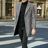 Comercio exterior transfronterizo moda otoño e invierno para hombre abrigo largo de lana de un solo pecho con cuello de traje estilo británico, abrigo largo de lana