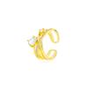 Anillo de diseño de estilo frío de tendencia transfronteriza con conjunto de cobre y circonita multicapa, anillo de mujer con apertura cruzada