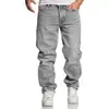 Jeans Rectos de Verano para Hombre 2026, Venta Caliente Transfronteriza, Pantalones Casuales Grises de Bloques de Color Estilizados, Modernos y en Stock