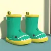 Botas de Lluvia Tiburón para Padres e Hijos, Botas de Lluvia Antideslizantes de Suela Suave para Niños Pequeños Niños y Niñas, Dibujos Animados de Media Caña, Lindos Zapatos para el Agua