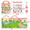 Libro de Pegatinas de Gelatina Castillo Mágico Transfronterizo para Niños de 3 a 6 Años, Libro Silencioso Lavable, Pegatinas Infantiles de Dibujos Animados, Temática de Niñas