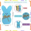Conejo de Pascua Artesanías de Madera Conejo Colorido con Cuerda de Cáñamo Fiesta DIY Decoración de Escritorio Adornos de Madera