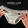 ¡Cuidado! Nuevo Estilo Atrevido y Atractivo Calzones de Encaje para Mujer, Pura Tentación Huecos Transpirables Algodón Puro en la Entrepierna Calzones para Mujer