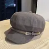 2026 Nueva Moda Británica Retro Versátil Octagonal para Mujer, Gorra de Periodista Adelgazante, Boina, Tendencia