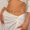 Cadena de Cintura Elegante de Metal con Girasol para Mujer de Comercio Exterior, Accesorio de Cintura Ajustable para Vestido, Cinturón de Cadena Multicapa de Gama Alta