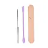 Pala de base transfronteriza raspador de doble cabeza color acero inoxidable barra de color pincel para base líquida máscara herramientas de belleza para maquillaje