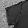 Camiseta de Manga Corta Lavada con Efecto Desgastado para Mujer 2025 Nuevo Verano Holgada, Única, Chic y Súper Bonita
