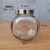 Frasco de Vidro Transparente Plano com Tampa Pote para Doces Pote para Chá Aromatizado Pote Selado Frasco para Temperos da Cozinha Frasco de Armazenamento Embalagem para Atacado