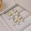 Pendientes de Acero Titanio Perla de Alto Brillo, Diseño de Nicho, Sencillos, Modernos y Versátiles, Pendientes de Perla de Lujo Accesible Más Vendidos