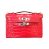 Bolso Cruzado de Piel Genuina con Patrón de Cocodrilo en Stock, Bolso de Mano Ligero para Mujer, Bolso de Hombro, Bolso para Viajes de Negocios