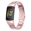 Para pulsera deportiva Fitbit charge6 nueva charge5 metal tres cuentas acero inoxidable reloj banda de acero