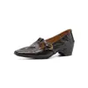 Zapatos Mary Jane de Piel de Oveja Granulada Estilo Old Money con Plataforma Oculta 2026 Otoño Cuña de Tacón Medio Cuadrados de Punta Piel Genuina para Mujer