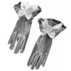 Guantes de boda nupcial cortos gasa hermoso lazo forma de encaje boda francesa accesorios de vestido vintage