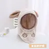 Chapéu infantil outono e inverno para ciclismo ao ar livre com máscara à prova de vento para meninos e meninas proteção de orelha touca de pelúcia fofa e quente de peça única