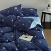 Juego de Cama Cálido de Imitación de Lana de Cordero con Lunares Otoño e Invierno Juego de Cuatro Piezas Sábanas de Terciopelo de Leche Fundas de Almohada Suave Esponjoso Terciopelo Añadido