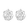 Aretes Aguja de Plata para Mujer 2023 Nueva Moda Rosa Poste de Oreja Moda Exquisita y Pequeña Joyería para la Oreja