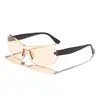 Óculos de Sol Frameless Futuristas de Peça Única para Chuva para Homens e Mulheres Street Hip-Hop Personalizados Óculos de Sol com Proteção Solar Sunglass