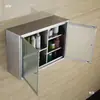 Armário de Armazenamento em Aço Inoxidável Montado na Parede Armazenamento de Banheiro Armário Lateral Armário de Cozinha Armário de Parede Prateleira de Varanda Armário de Parede