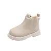 Nuevas Botas Cortas Estilo Británico para Niñas 2026 Invierno Nuevas Suela Suave Con Felpa Botas Martin Bebés y Niños Pequeños Cálidas de Algodón Modernas
