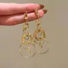 ¡Espumoso! Pendientes Largos de Diamante en Forma de Rombo de Gama Alta, Nuevo Modelo 2026, Estilo para Fiestas Nocturnas, Pendientes de Botón, Ganchos para Orejas, Pendientes Colgantes, Pendientes