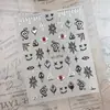 Pegatinas para Uñas de Halloween Estilo Oscuro Retro Halloween Repujado Plateado Arena Movediza Dulce y Fresca Pegatinas Rojas Pegatinas para Uñas de Comercio Exterior Transfronterizo