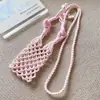 Bolso para teléfono moderno, hecho a mano, mini, con patrón calado, con correa tejida cruzada, diseñado para uso en exteriores y para prevenir la pérdida; nuevo modelo al por mayor