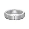 Anillos de Pareja Plata de Ley S925 Anillo de Banda Ancha con Diseño de Acabado Cepillado y Circonita Microincrustada, Regalo de San Valentín