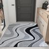 Alfombra de terciopelo transfronteriza nórdica ligera de lujo de alta calidad con diseño geométrico abstracto para puerta de entrada, de silicona antideslizante y resistente al desgaste.