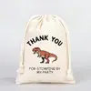 Bolsita de Algodón Lino Tema de Dinosaurios con Cordón Transfronteriza gracias Fiesta de Cumpleaños Infantil Bolsita para Dulces