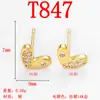 Pendientes de Tachuela de Cobre Puro Brillantes con Forma de Diamante Pendientes de Lujo de Gama Alta para Mujer Tachuelas con Forma de Luna y Cruz