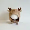 Lindo gorrito de ciervo para bebé, gorro festivo de punto para bebés y niños pequeños, súper lindo y adorable para otoño e invierno, gorro de lana de Año Nuevo