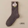 Meias de Coral Grosso Quentes para Outono e Inverno, Não Soltam Fiapos, com Boneco Cartoon, Cor Sólida, Fofas, para Dormir, Meia-Calça, Meias para Casa de Maternidade