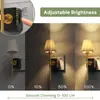 Luz nocturna enchufable, un artículo nuevo y popular para ventas transfronterizas: GY253, con una pantalla de tela plisada, diseñado para la decoración de dormitorios y baños, con funciones de control de luz y detección de movimiento, ideal como lámpara de noche