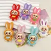 Muñeca de Conejo con Orejas de Carta Grande Pegamento Cremoso Accesorios de Resina DIY Funda para Teléfono Móvil Pasador Llavero Colgante Material Venta al por Mayor