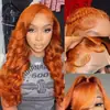 Peluca de cabello largo y rizado con ondas grandes de color naranja para chicas europeas y americanas transfronterizas, peluca de estilo de encaje caliente de comercio exterior
