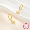 Brincos de Trevo de Quatro Folhas com Zircônia Microincrustada em Prata de Lei S925 Jing Xu, Brincos Femininos, Delicados e Versáteis, Joias de Nicho