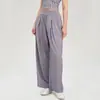 Pantalones de yoga rectos holgados de cintura alta, pantalones largos para correr al aire libre, pantalones de yoga de pierna ancha, ropa casual para fitness y trabajo, pantalones con protección solar para mujer