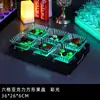Estante de barra led luminoso para platos de frutas barra transparente plato de frutas creativo de tres niveles plato para postres frutas bocadillos compartimento comercial