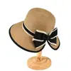 Chapéu de Sol Feminino Novo Estilo de Verão com Laço, Chapéu de Sol para Uso Externo, Chapéu de Sol de Viagem, Chapéu de Pescador Casual para Passeio