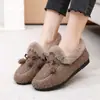 Zapatillas de algodón cálidas de invierno para mujer, de interior, antideslizantes, bolsa cálida con zapatos de algodón, suela suave, zapatos de frijol de pelo, una generación de pelo