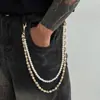 Pantalones de Pierna Ancha Europeos y Americanos de Calle Cadena de Perlas para Hombre de Moda Hip-Hop de Gama Alta Nicho para Hombre Colgante Desmontable para Cadena de Cintura de Hombre