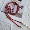 Cordão para Celular Longo Cruzado na Ombro Moda de Alta Qualidade Corrente de Pérolas para Pegar Corrente para Pendurar na Capa do Celular Corrente de Bolsa de Corrente de Metal