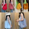 2026 Bolso Grande Nuevo Estilo Coreano Estilo Ins con Letras, Bolso de Mano Cuadros de Doble Cara Unisex, Bolso Tote de Lona de un Solo Hombro