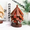 Um Tapete Isolante Cor Nogueira Preta para Tigelas Tapete de Mesa Decoração de Mesa Árvore de Natal Francesa Anti-Queimadura Tapete Isolante