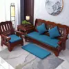 Cojín de sofá de madera maciza engrosado para otoño e invierno, cojín de lino universal de una sola pieza combinada, extraíble y lavable