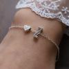 Pulsera con letras en inglés de AliExpress transfronterizas, pulsera con letras en forma de corazón de aleación con personalidad de moda europea y americana, venta al por mayor