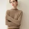 Suéter de cashmere puro 2026 novo inverno feminino gola alta básica malha pullover, amigo da pele e adequado para usar em camadas